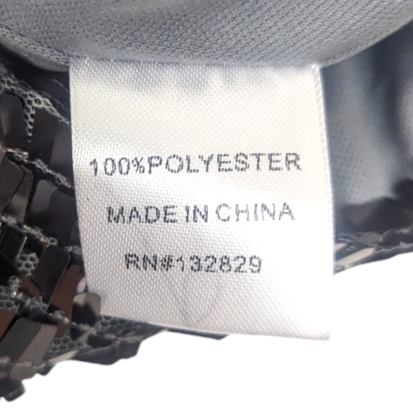 Revolve Superdown Lila Fringe Sequin Set Mini Skirt Crop Top Womens Small Silver - Picture 13 of 14